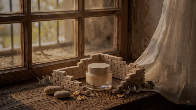 피부 장벽 — 벽돌(각질)과 시멘트(지질)로 쌓은 담장