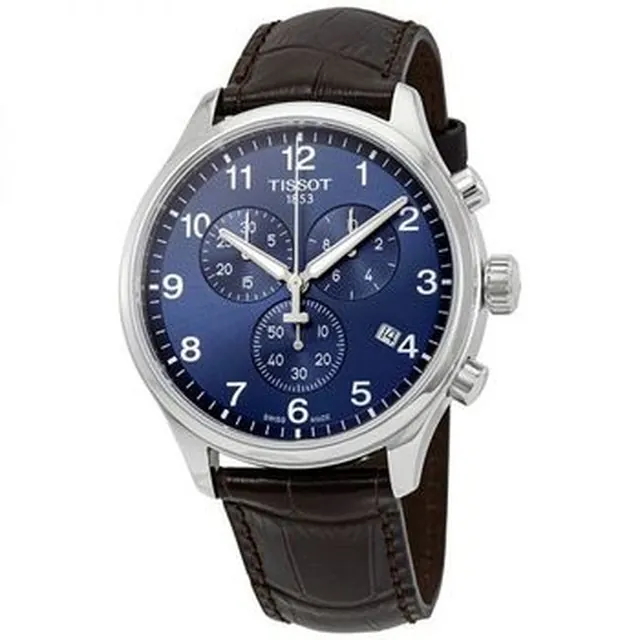 티쏘 Tissot 티쏘 크로노 XL 크로노그래프 블루 다이얼 남성 시계 8001175