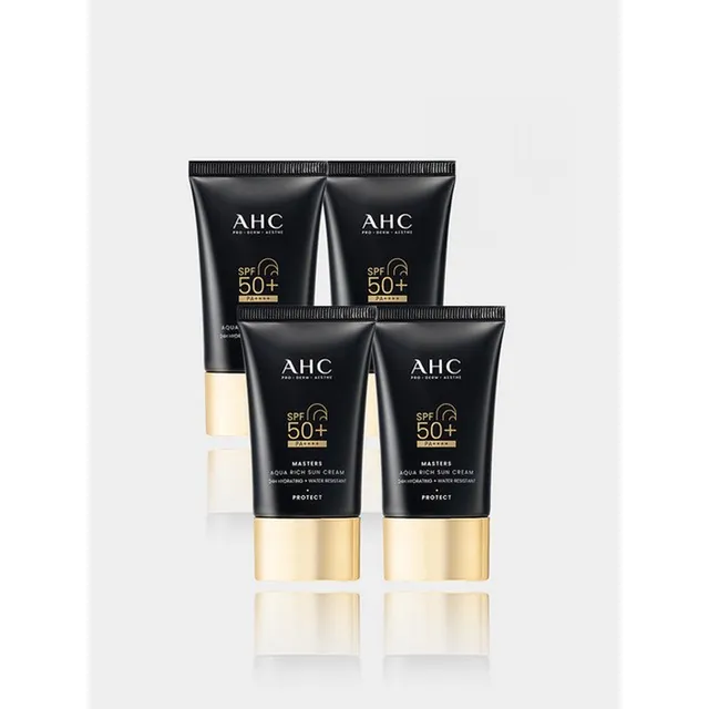 AHC 마스터즈 아쿠아리치 선크림 50ml 4개 선케어 선크림 쿠션