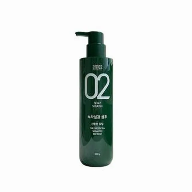 녹차실감 아모스 녹차실감 샴푸 산뜻한타입 500g 지성 (프레시) x3SET (AD)