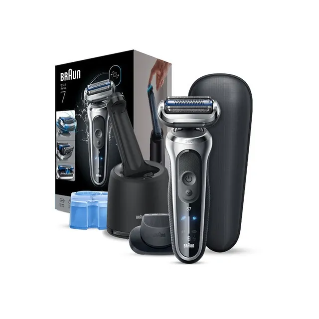 BRAUN 브라운 전기면도기 NEW 시리즈7스킨쉴드 세척충전스테이션+정밀트리머 포함구성 (실버 색상선택)
