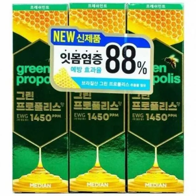 메디안 치약 프레쉬민트 가정용 개입 홈패밀리 구강케어 치아미소