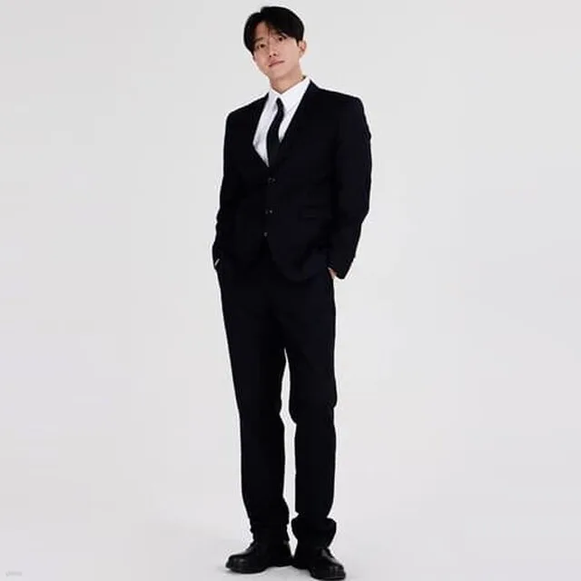 네이비 블랙 남자 긴팔 면접정장세트(자켓 셔츠 바지)